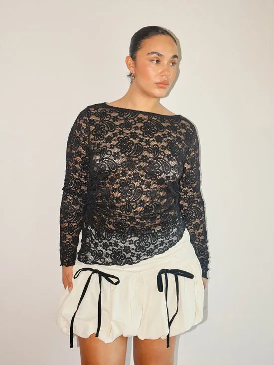 Bottoms Women Lisa Says Gah Scarlett Bubble Skirt Vanilla Black Bows