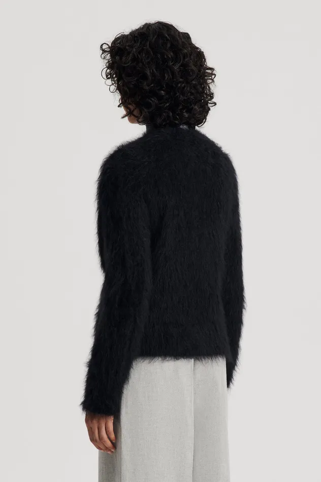 BRUSHED MOHAIR WRAP CARDIGAN BLACK Knitwear Scanlan Theodore Women