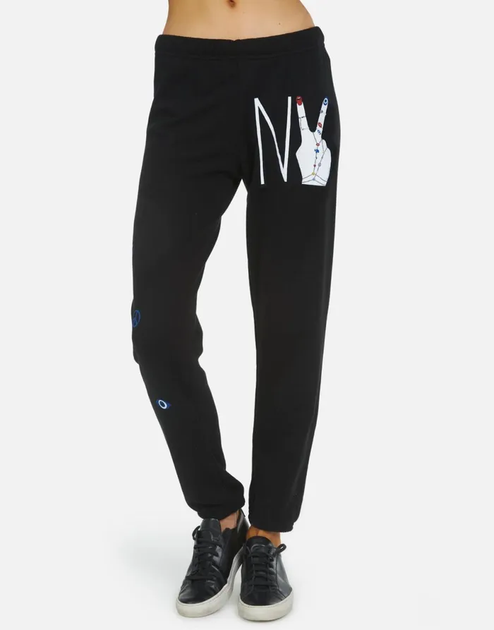 Brynn NY Hand Elements Black Women039s Lauren Moshi Long Sweatpants
