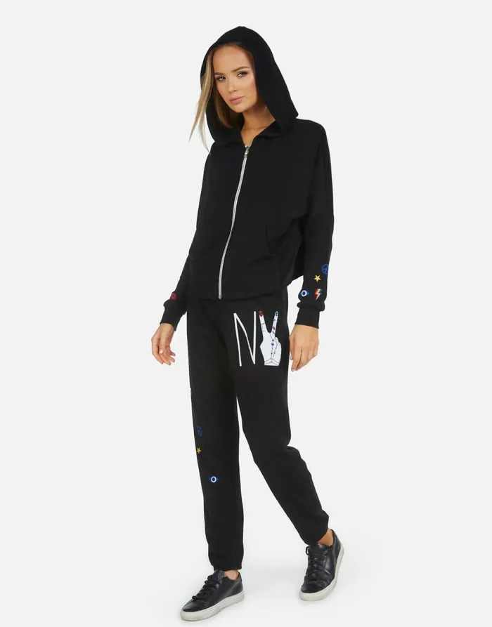 Brynn NY Hand Elements Black Women039s Lauren Moshi Long Sweatpants