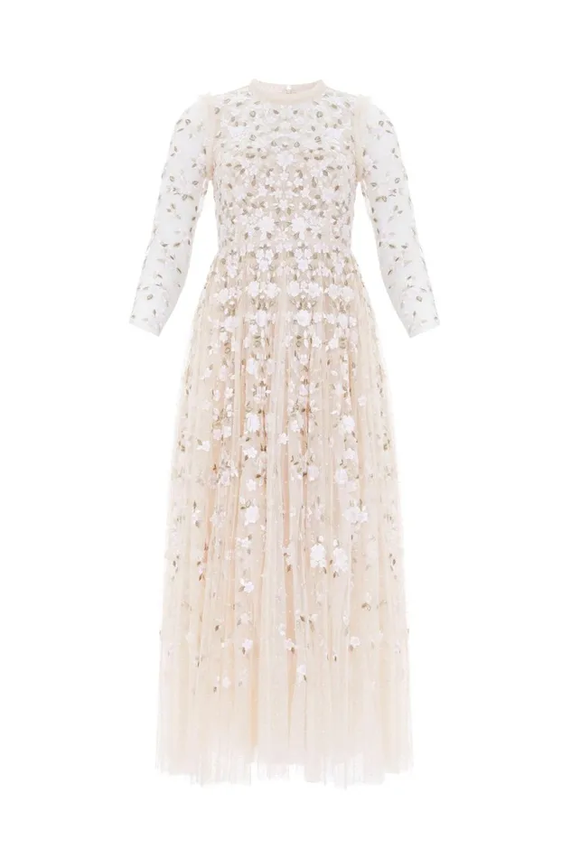 Camellia Ditsy Ankle Gown Champagne Women Needle and Thread Dresses