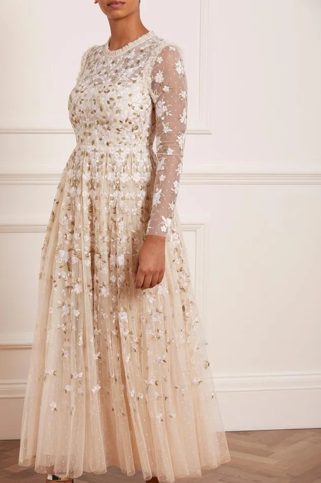 Camellia Ditsy Ankle Gown Champagne Women Needle and Thread Dresses