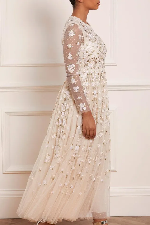 Camellia Ditsy Ankle Gown Champagne Women Needle and Thread Dresses