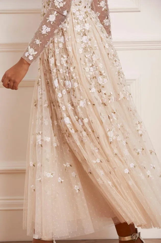 Camellia Ditsy Ankle Gown Champagne Women Needle and Thread Dresses