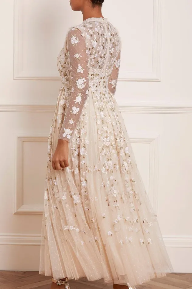 Camellia Ditsy Ankle Gown Champagne Women Needle and Thread Dresses