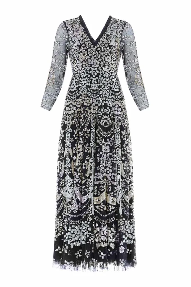 Chandelier Gloss Gown Black Women Needle and Thread Dresses