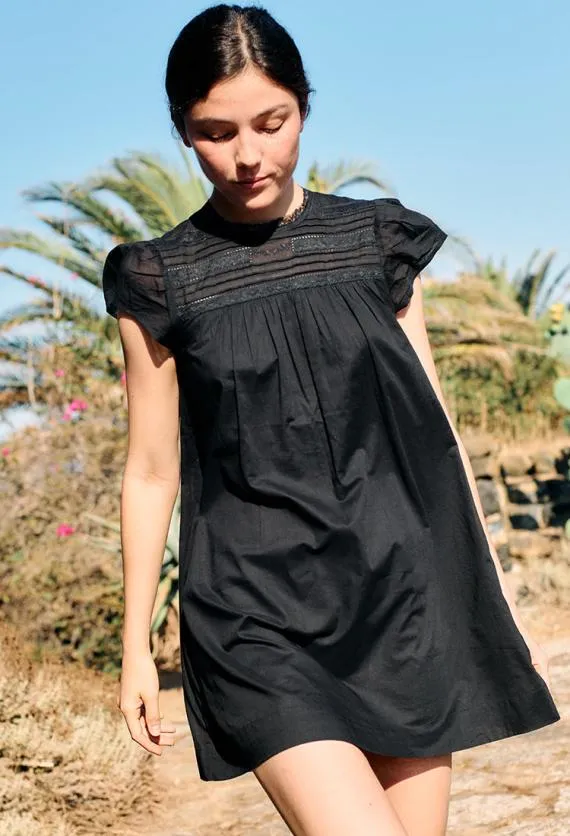 Ciao Lucia Black Dresses Anabela Black Cotton Mini Dress 8211 Women