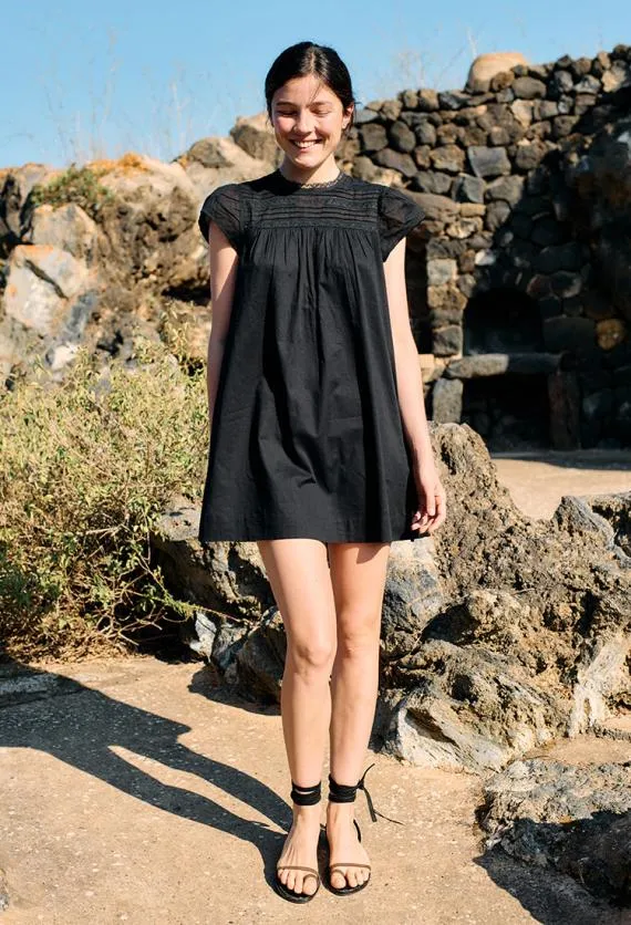 Ciao Lucia Black Dresses Anabela Black Cotton Mini Dress 8211 Women