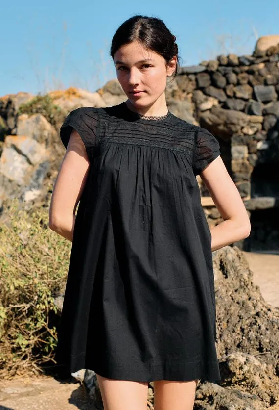 Ciao Lucia Black Dresses Anabela Black Cotton Mini Dress 8211 Women