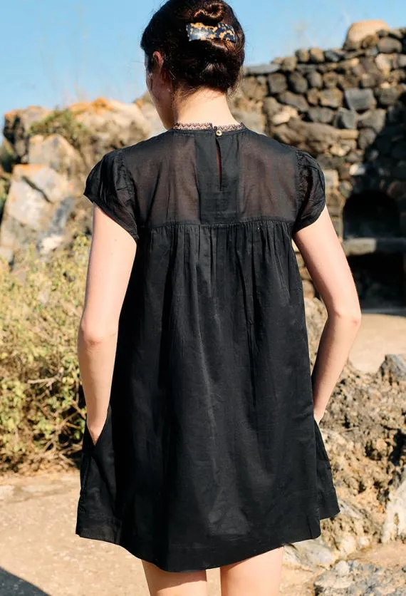 Ciao Lucia Black Dresses Anabela Black Cotton Mini Dress 8211 Women