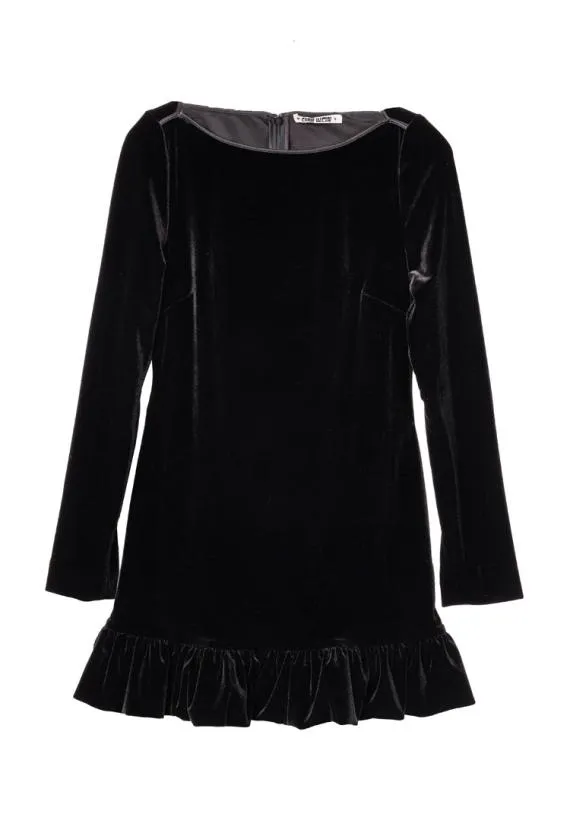 Ciao Lucia Evening Dresses Cosette Ruffled Black Velvet Mini Dress 8211 Women