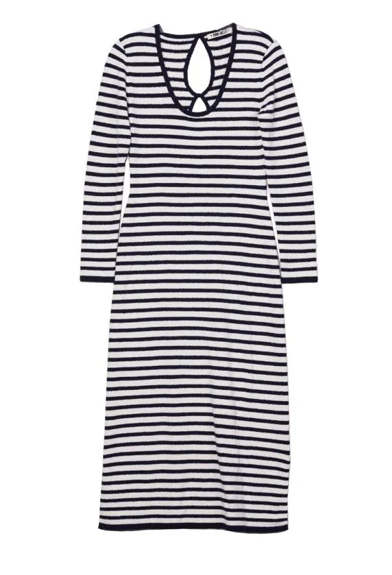 Ciao Lucia Knit Dresses Sabine Navy White Stripe Midi Knit Dress PreOrder 8211 Women