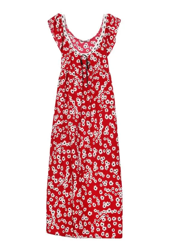 Ciao Lucia Long Dresses Violette Peony Print Cap Sleeved Midi Dress 8211 Women