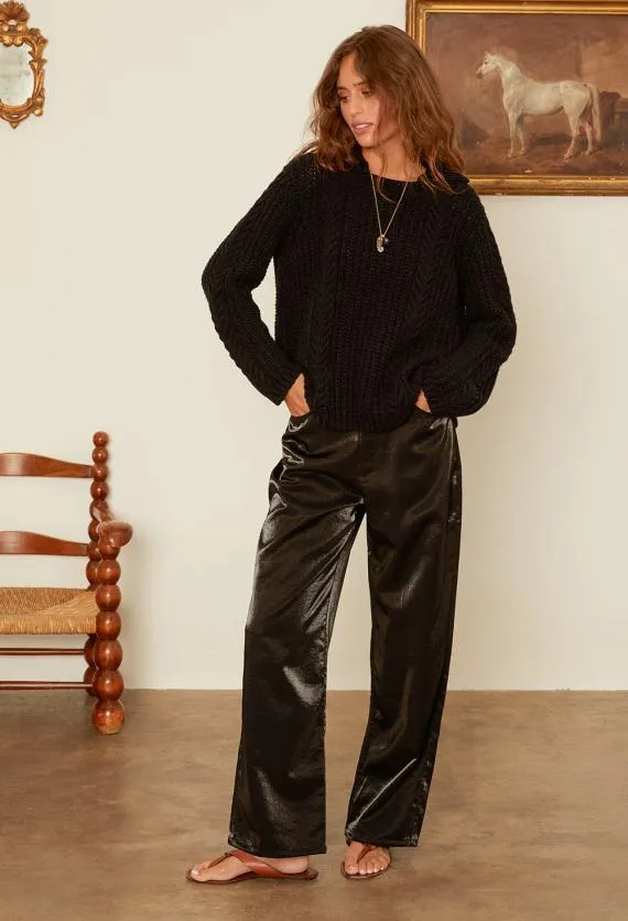 Ciao Lucia Polo Sweaters Aubrey Black Cotton Collared Pullover PreOrder 8211 Women
