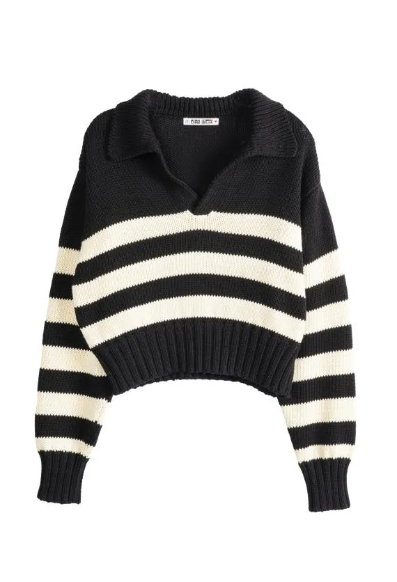 Ciao Lucia Pullovers Venezia Polo BlackIvory 8211 Women