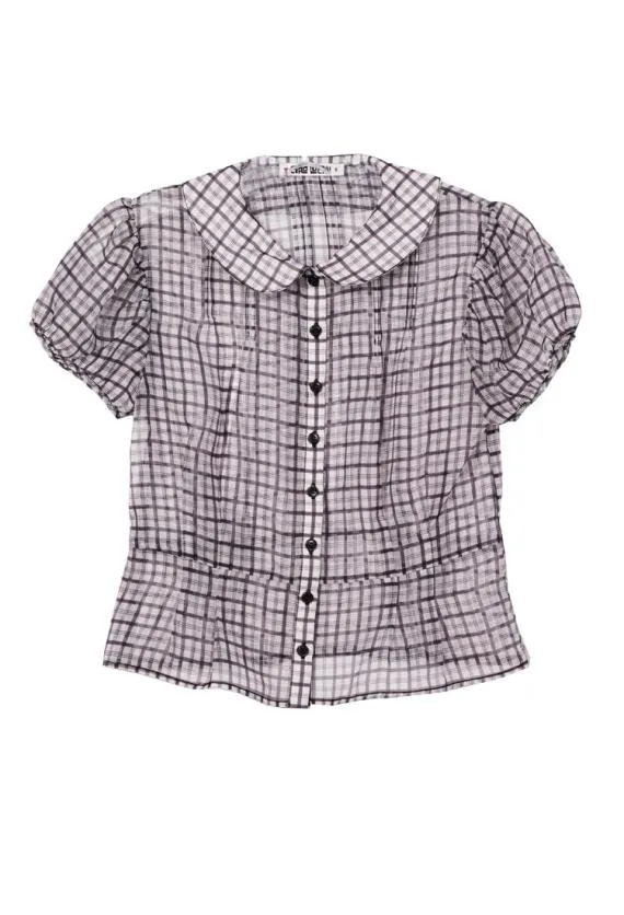 Ciao Lucia Short Sleeve Tops Yvonne Sheer Plaid Organza Top 8211 Women