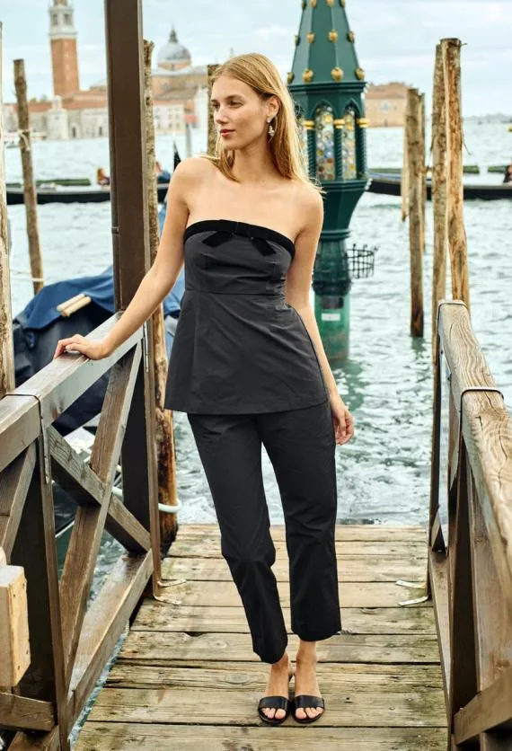 Ciao Lucia Sleeveless Tops Adeline Faille Strapless Top With Velvet Bow 8211 Women