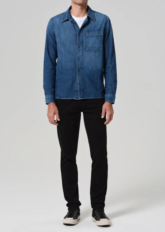 Citizens Of Humanity Adler Slim Soft Weft In Black Men Pants
