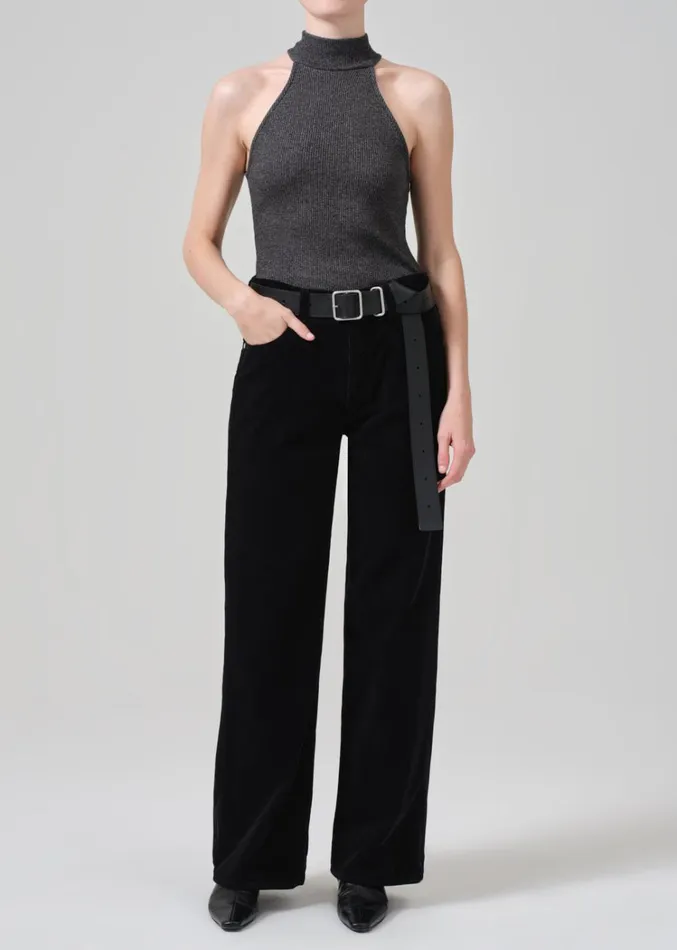 Citizens Of Humanity Annina High Rise Wide Leg 33034 Corduroy In Black Women Pants