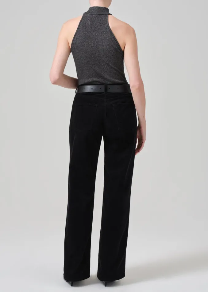 Citizens Of Humanity Annina High Rise Wide Leg 33034 Corduroy In Black Women Pants