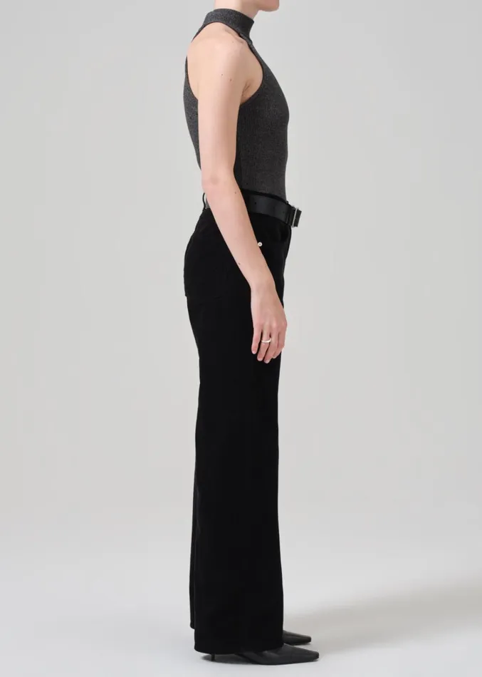 Citizens Of Humanity Annina High Rise Wide Leg 33034 Corduroy In Black Women Pants
