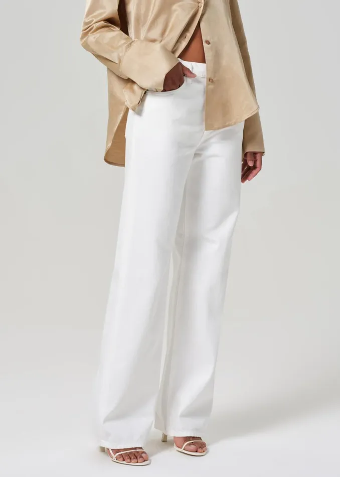 Citizens Of Humanity Annina High Rise Wide Leg 33034 In Soft White Women Jeans