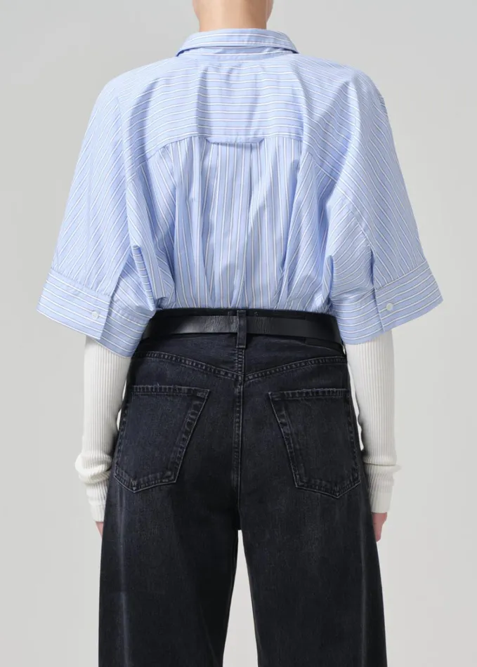 Citizens Of Humanity Claire Origami Shirt In Melissani Stripe Women Tops