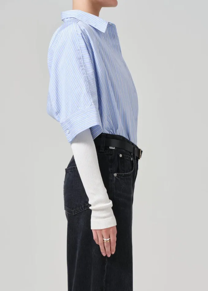 Citizens Of Humanity Claire Origami Shirt In Melissani Stripe Women Tops
