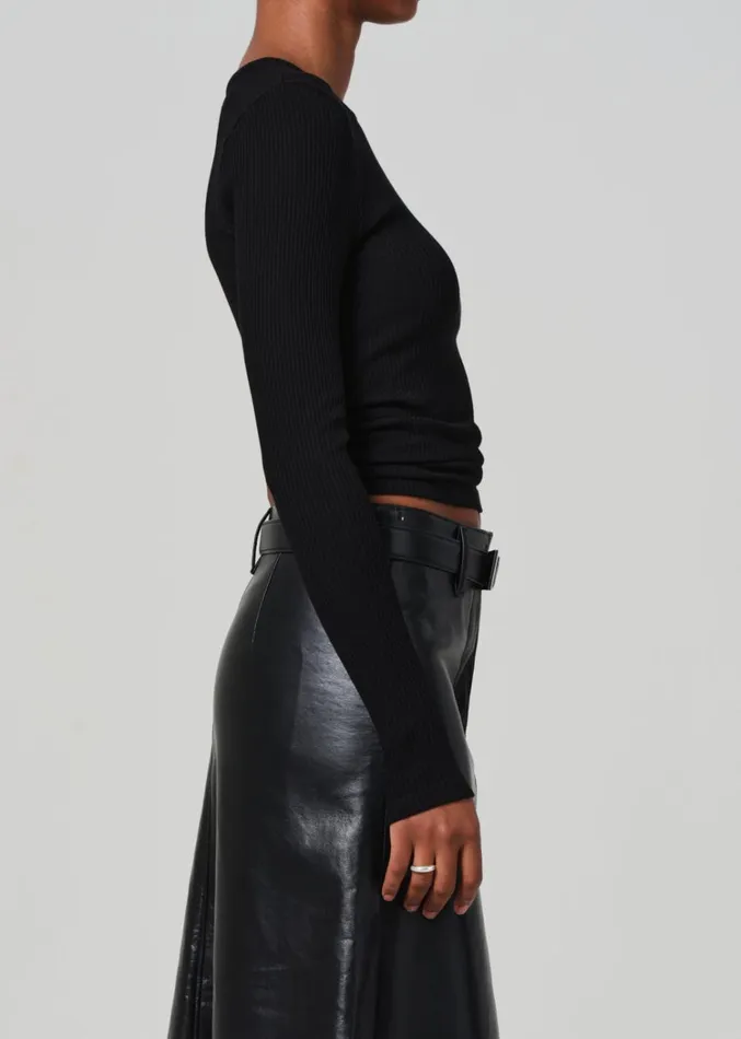 Citizens Of Humanity Fellina One Sleeve In Black Women Tops