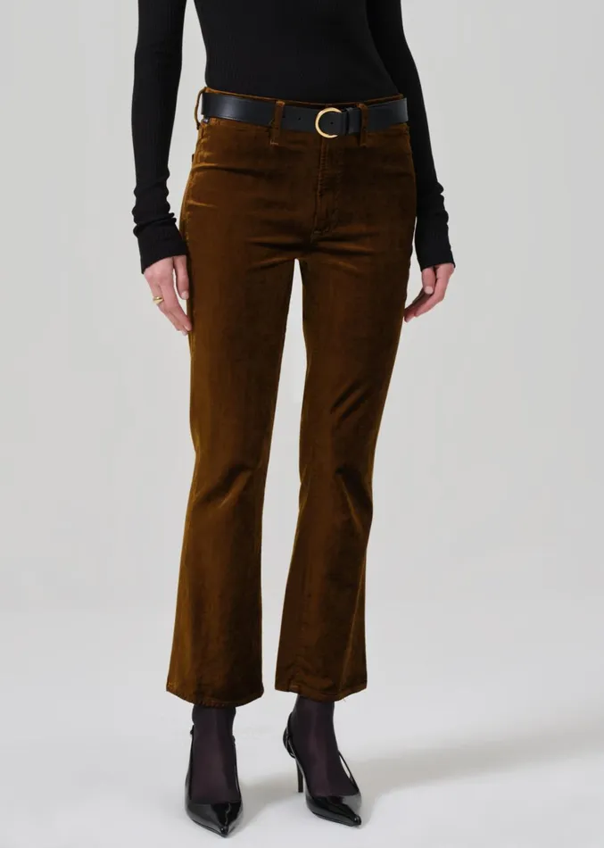 Citizens Of Humanity Isola Cropped Trouser Velvet In Golden Women Pants