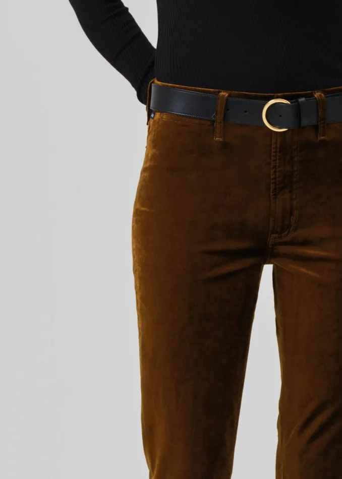 Citizens Of Humanity Isola Cropped Trouser Velvet In Golden Women Pants