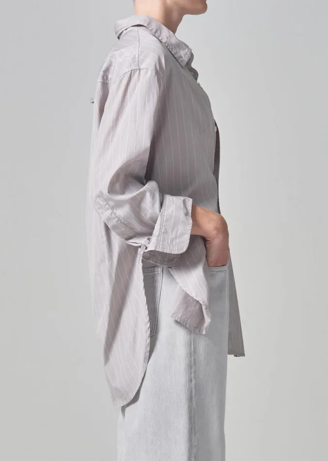 Citizens Of Humanity Kayla Shirt In Tailor Grey Stripe Women Tops