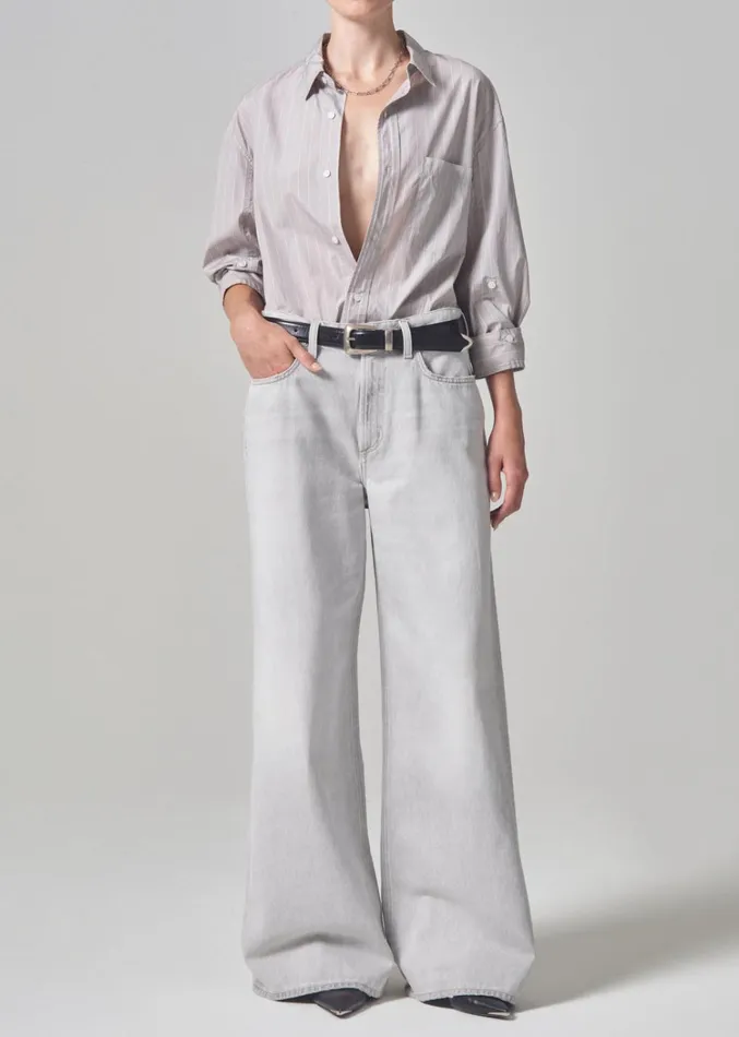 Citizens Of Humanity Kayla Shirt In Tailor Grey Stripe Women Tops