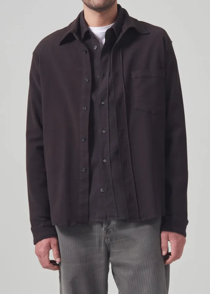 Citizens Of Humanity Luca Bucket Dye Shirt French Terry In Barrister Men Shirts