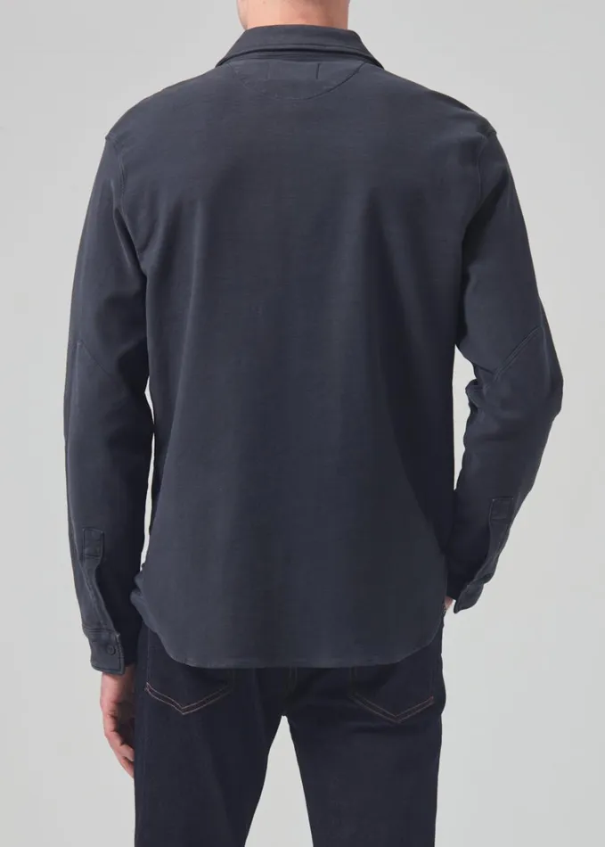 Citizens Of Humanity Luca Bucket Dye Shirt French Terry In Gravel Men Shirts