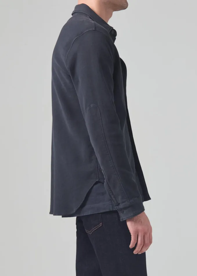 Citizens Of Humanity Luca Bucket Dye Shirt French Terry In Gravel Men Shirts