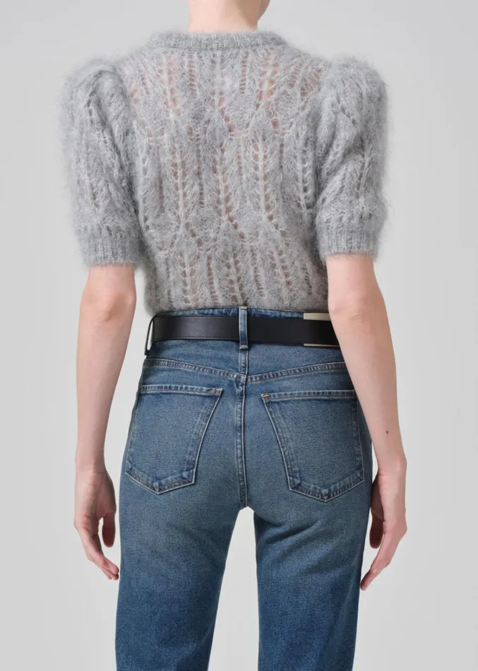 Citizens Of Humanity Odette Puff Sleeve Sweater In Heather Grey Women Tops