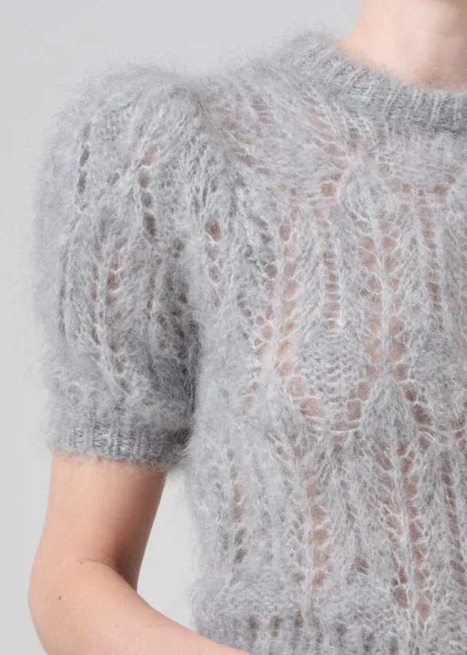 Citizens Of Humanity Odette Puff Sleeve Sweater In Heather Grey Women Tops