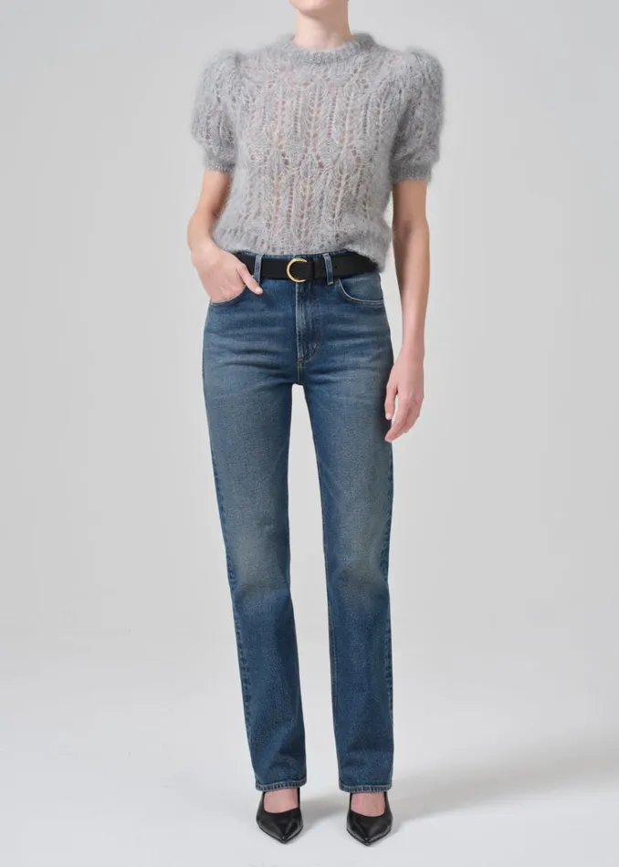 Citizens Of Humanity Odette Puff Sleeve Sweater In Heather Grey Women Tops