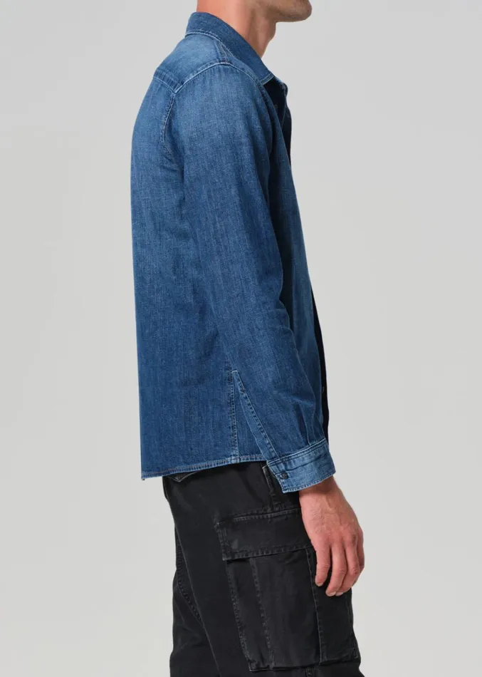 Citizens Of Humanity Rework Shirt Chambray In Nile Men Shirts