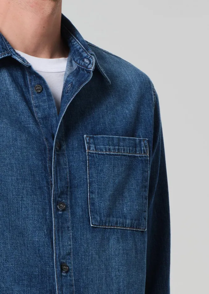 Citizens Of Humanity Rework Shirt Chambray In Nile Men Shirts