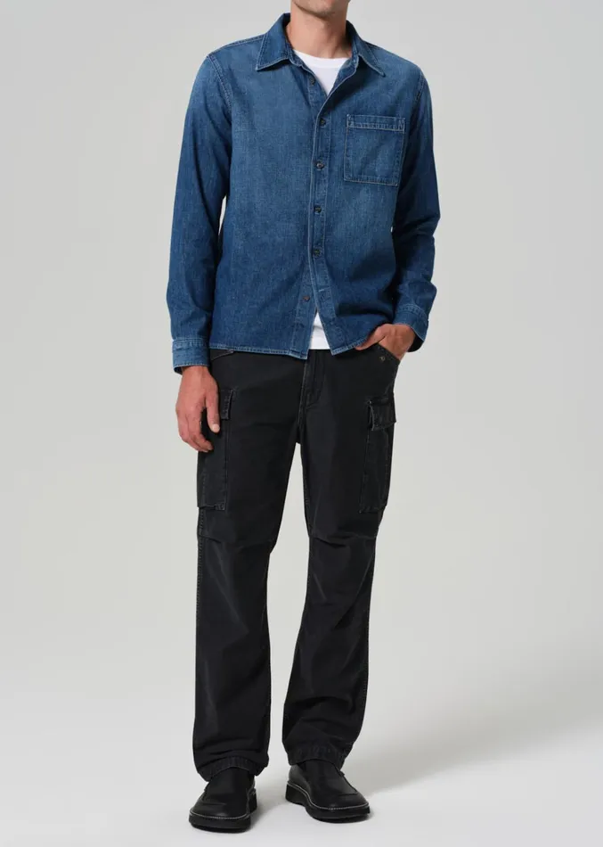 Citizens Of Humanity Rework Shirt Chambray In Nile Men Shirts