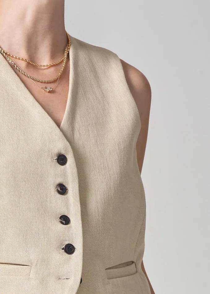 Citizens Of Humanity Sierra Vest In Taos Sand Women Tops