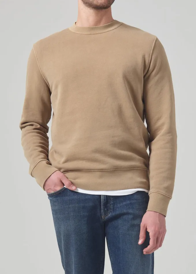 Citizens Of Humanity Vintage Crewneck Sweatshirt In Khaki Classic Men Shirts