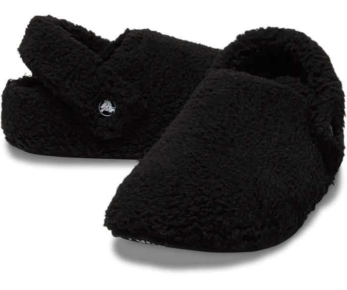 Classic Cozzzy Slipper Black Women Crocs Platforms 038 Wedges