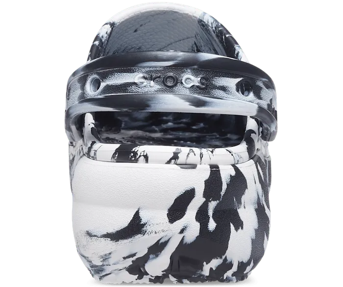 Classic Platform Marbled Clog Black White Women Crocs Clogs