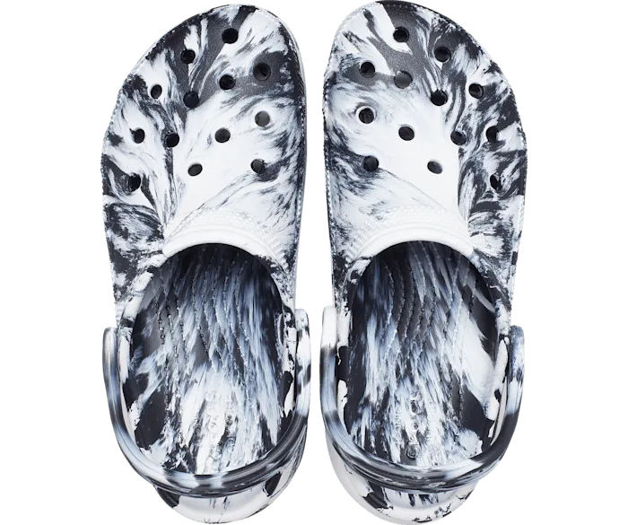 Classic Platform Marbled Clog Black White Women Crocs Platforms 038 Wedges