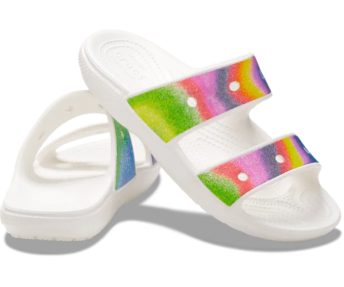 Classic Spray Dye Sandal White Multi Men Crocs Slides