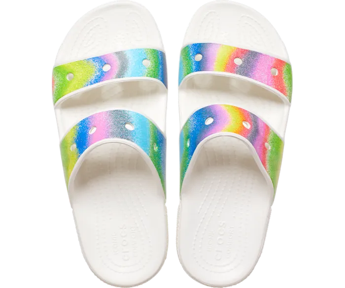 Classic Spray Dye Sandal White Multi Men Crocs Slides
