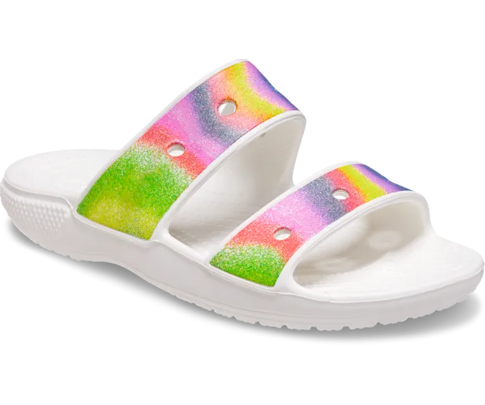 Classic Spray Dye Sandal White Multi Men Crocs Slides